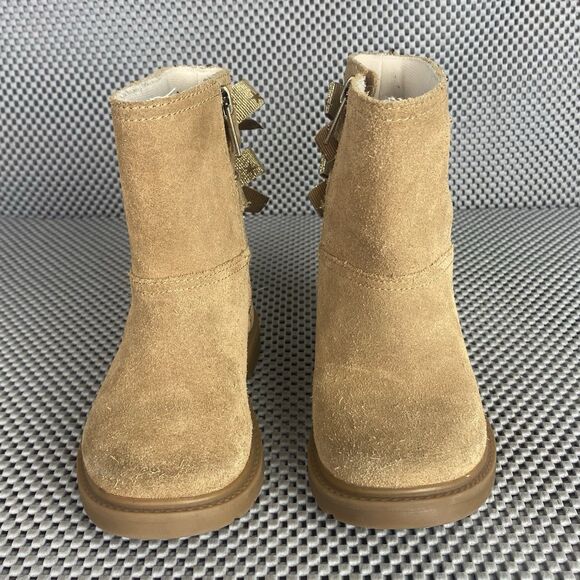 UGG Tillee Bow Boots Girls Size 8 Brown Chestnut Zipper - Picture 4 of 13